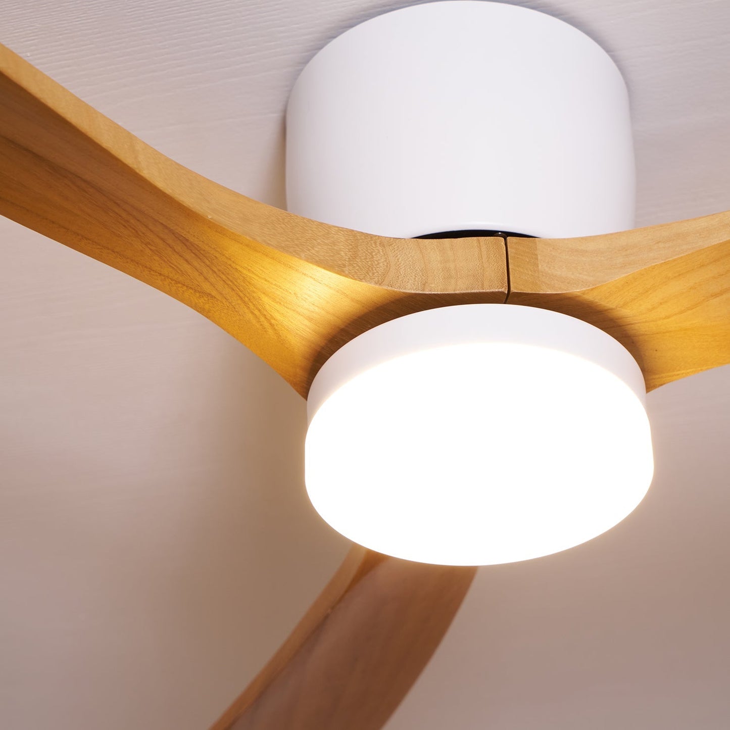 Nordic Wooden Ceiling Fan Light with Remote LED