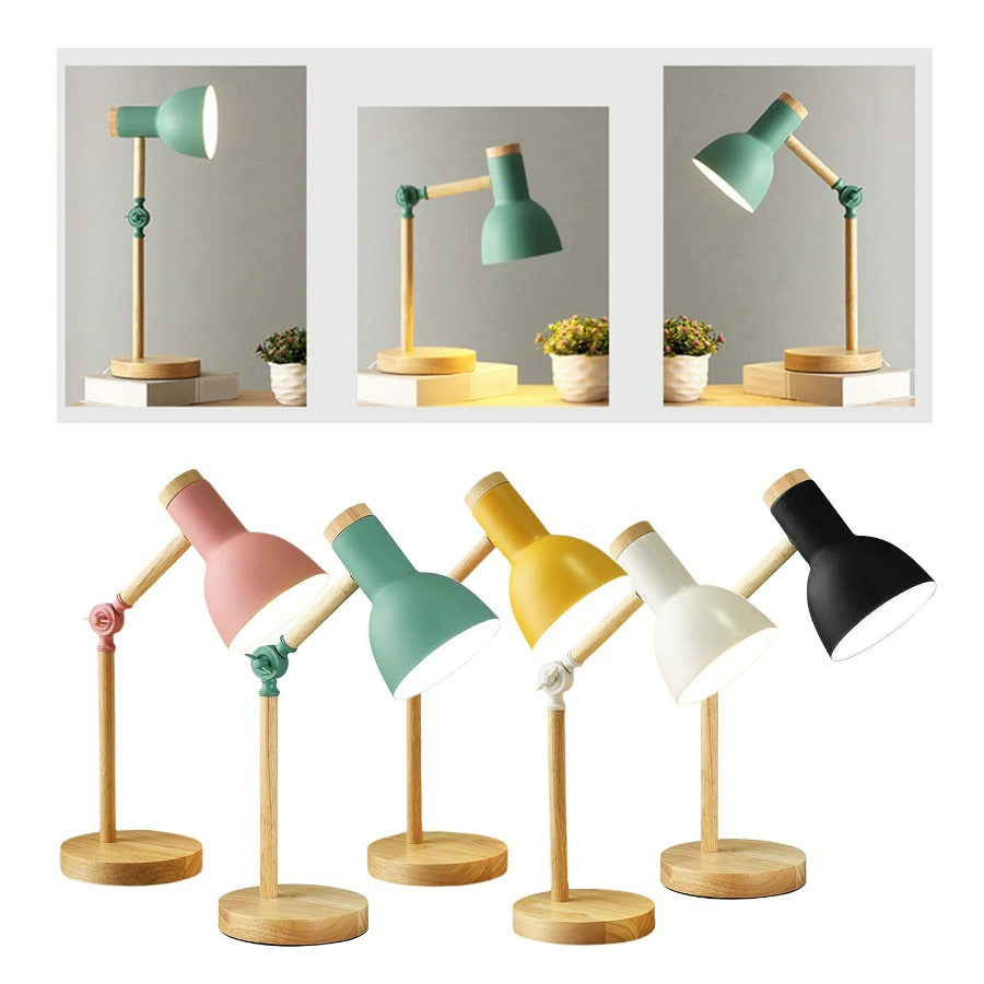 NordicGlow | Scandinavian Wooden Desk Lamp