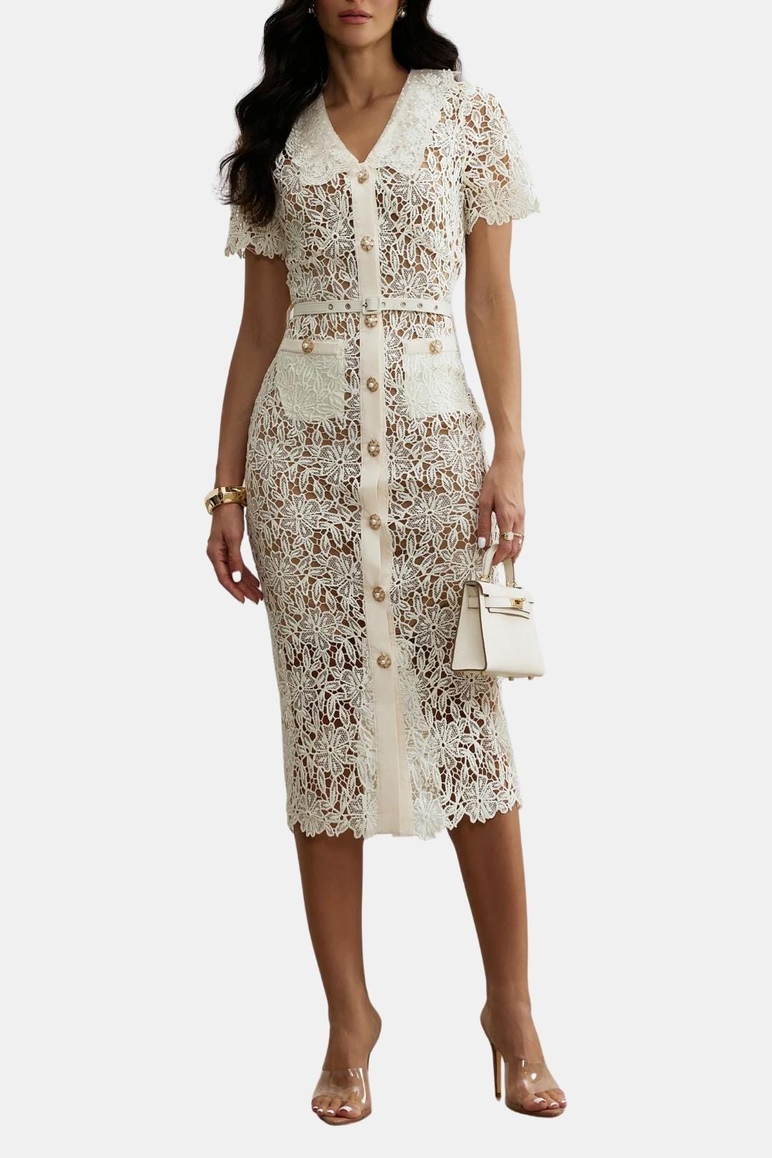 Image of Olive | Women's Lace Midi Dress
