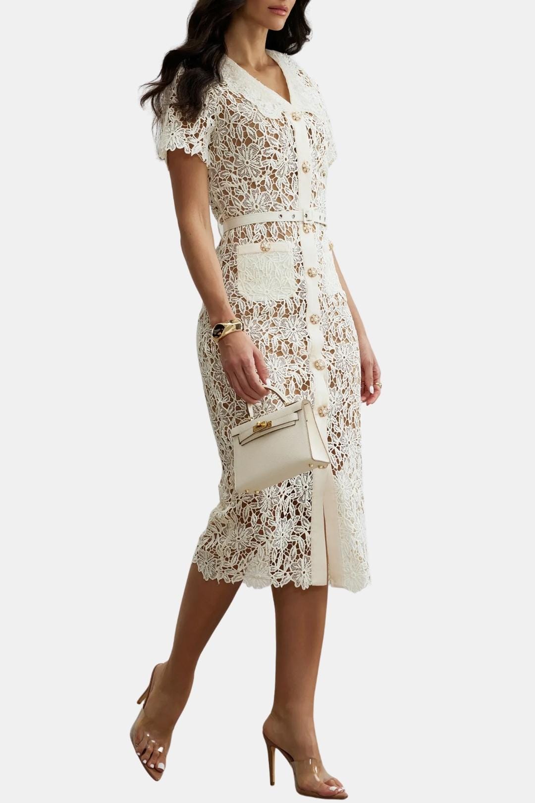 Image of Olive | Women's Lace Midi Dress