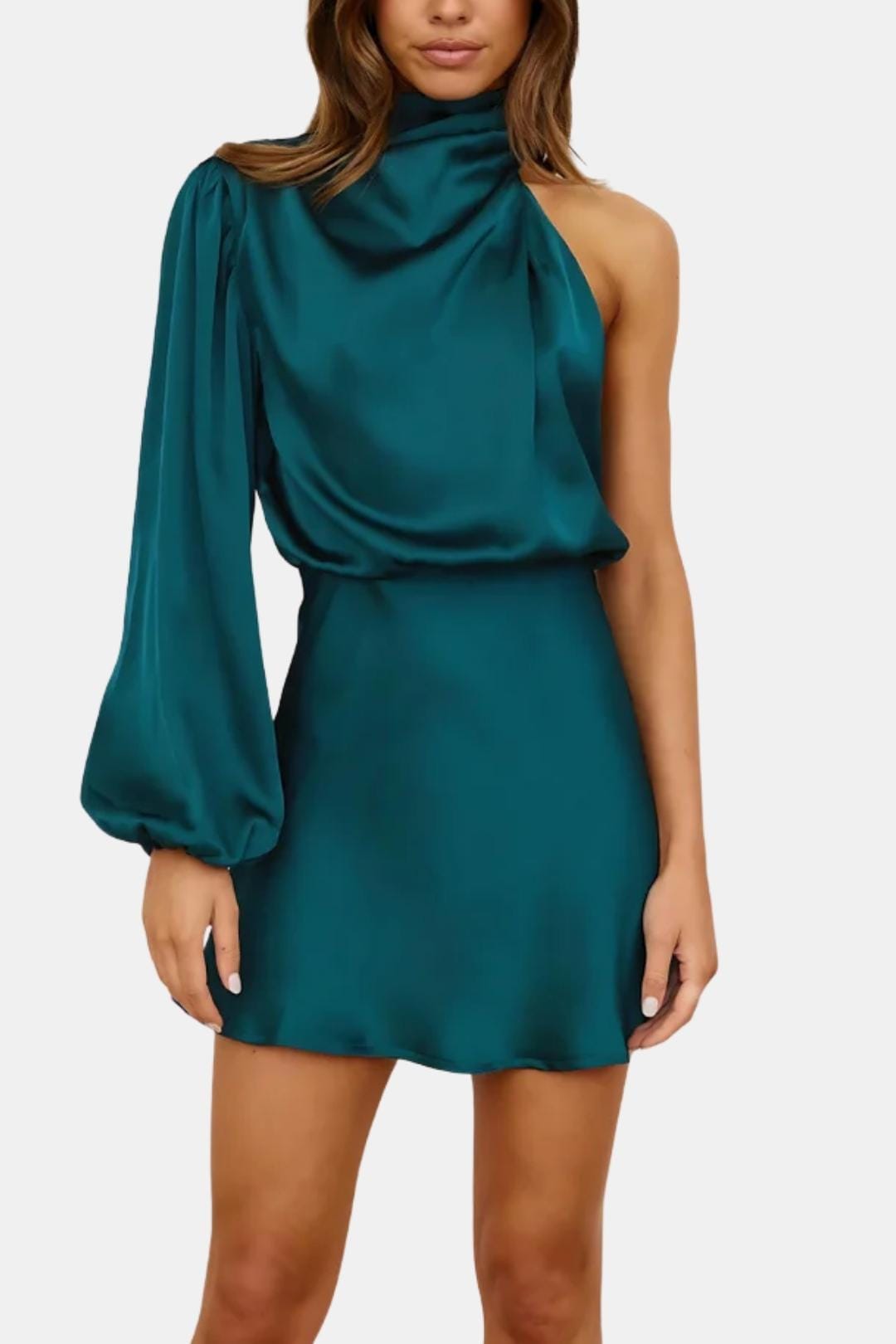 Image of Olive | Women's One Shoulder Mini Dress