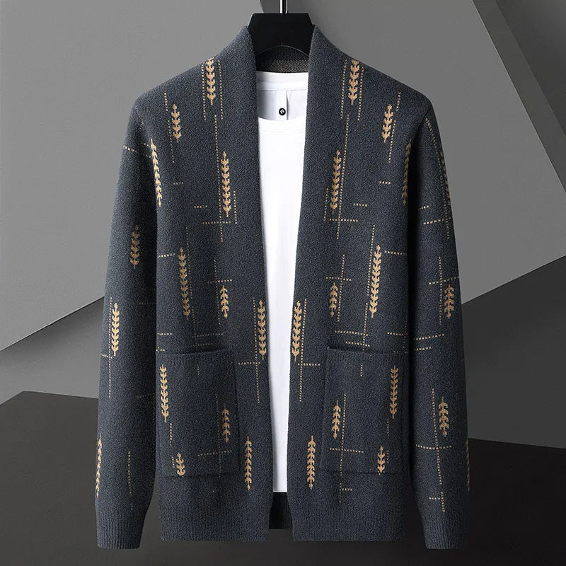 Image of Oscar | Men's Long Sleeve Open Front Cardigan