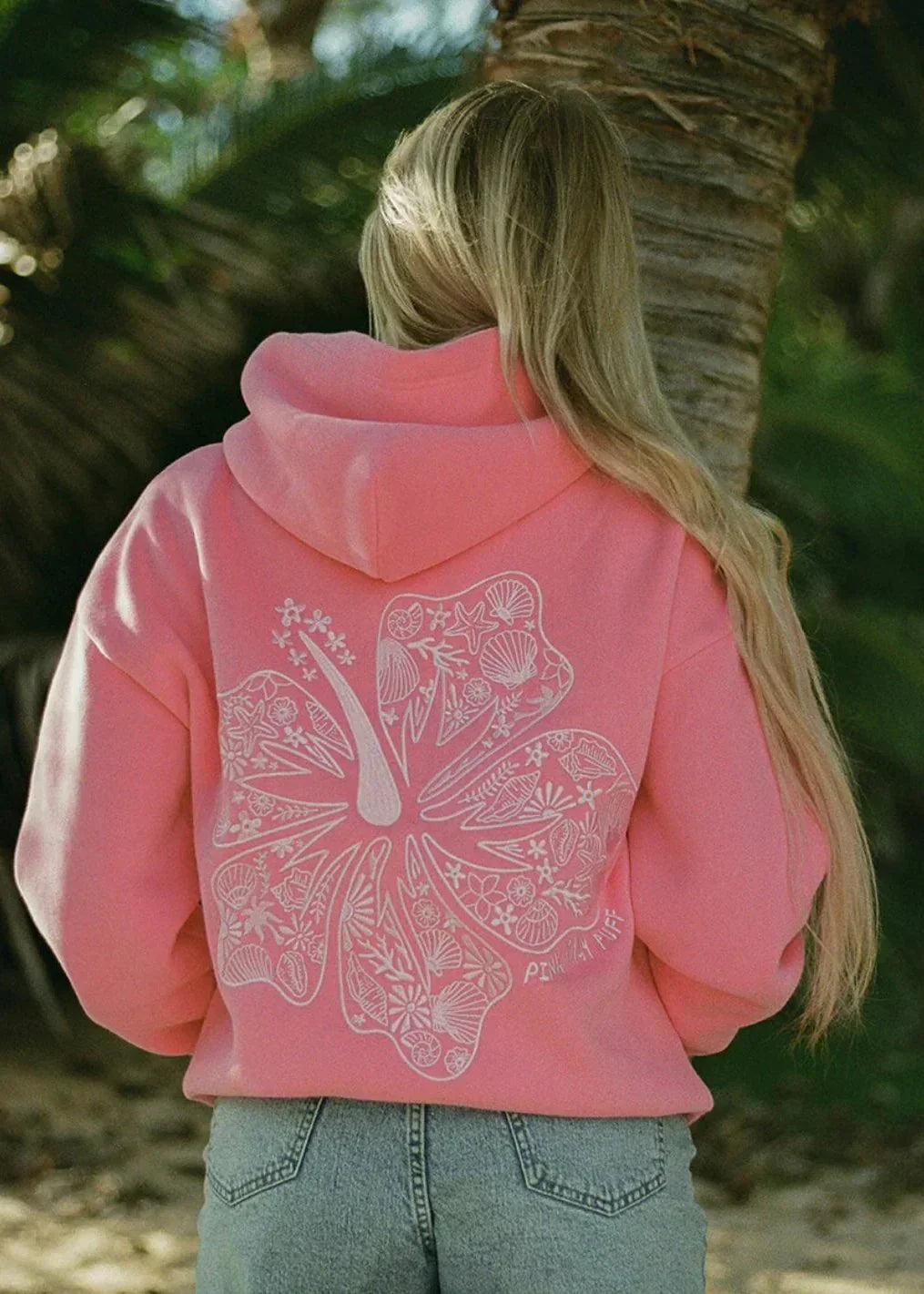 Oversized Tropical Print Hoodie - Comfortable Streetwear