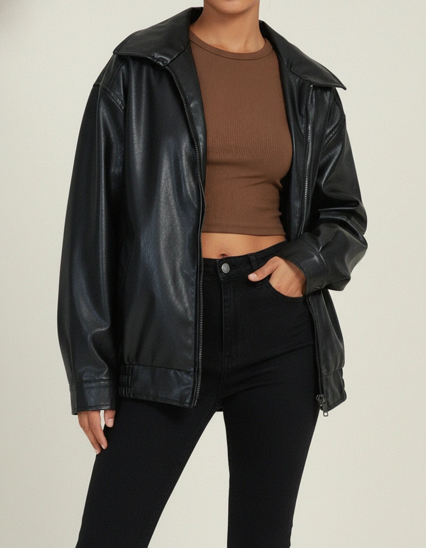 Oversized Bomber Jacket for Women