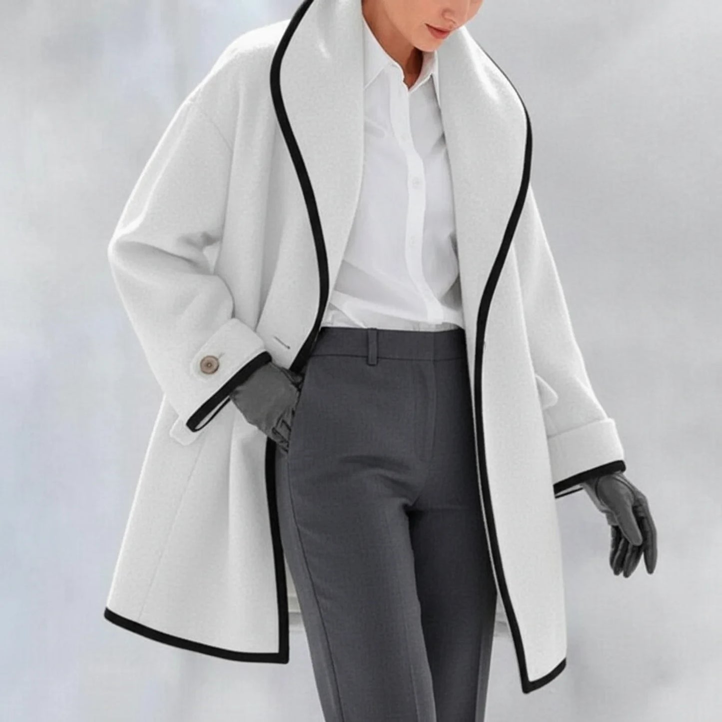 Oversized Collar Jacket for Women AI replaced image