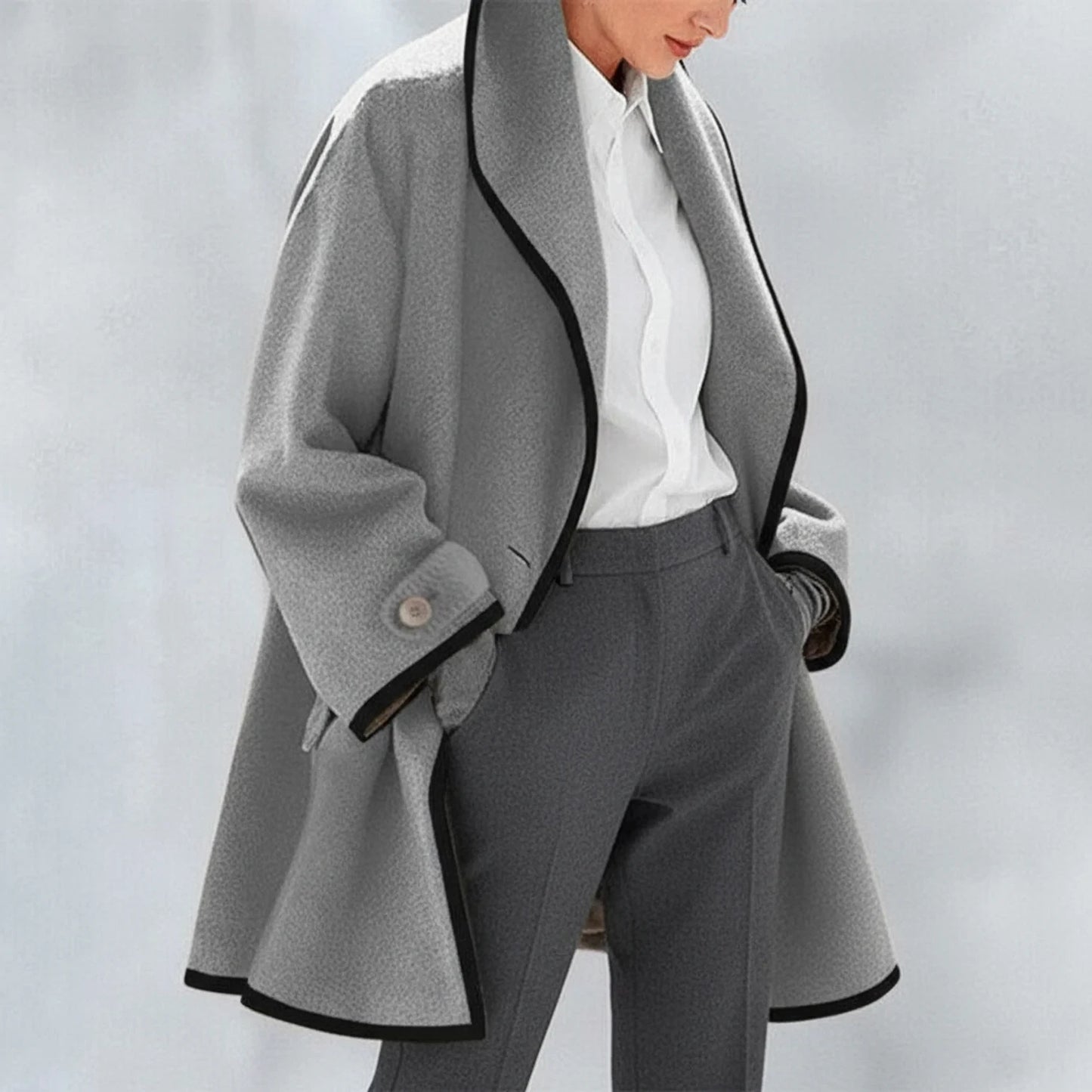 Oversized Collar Jacket for Women AI replaced image