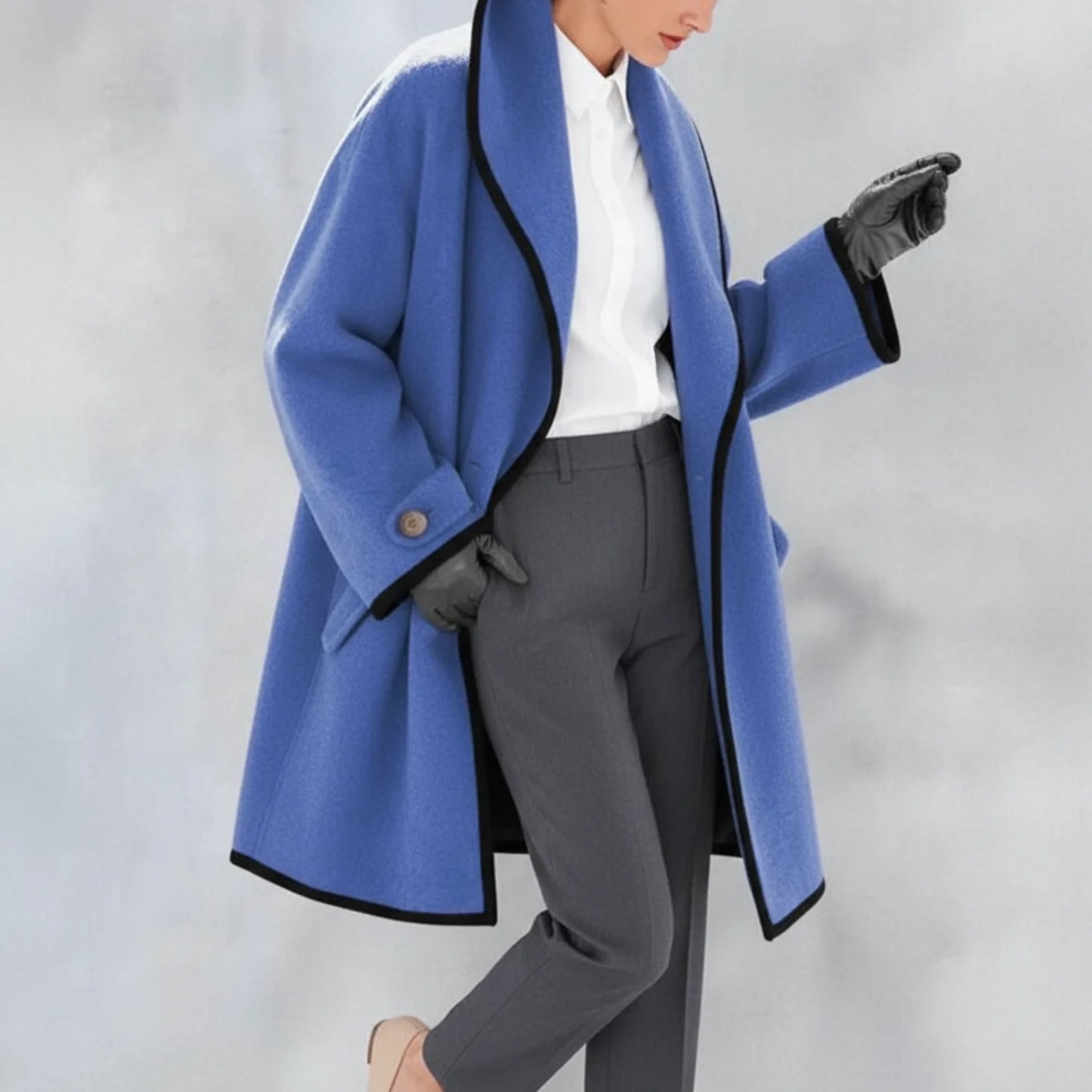 Oversized Collar Jacket for Women AI replaced image