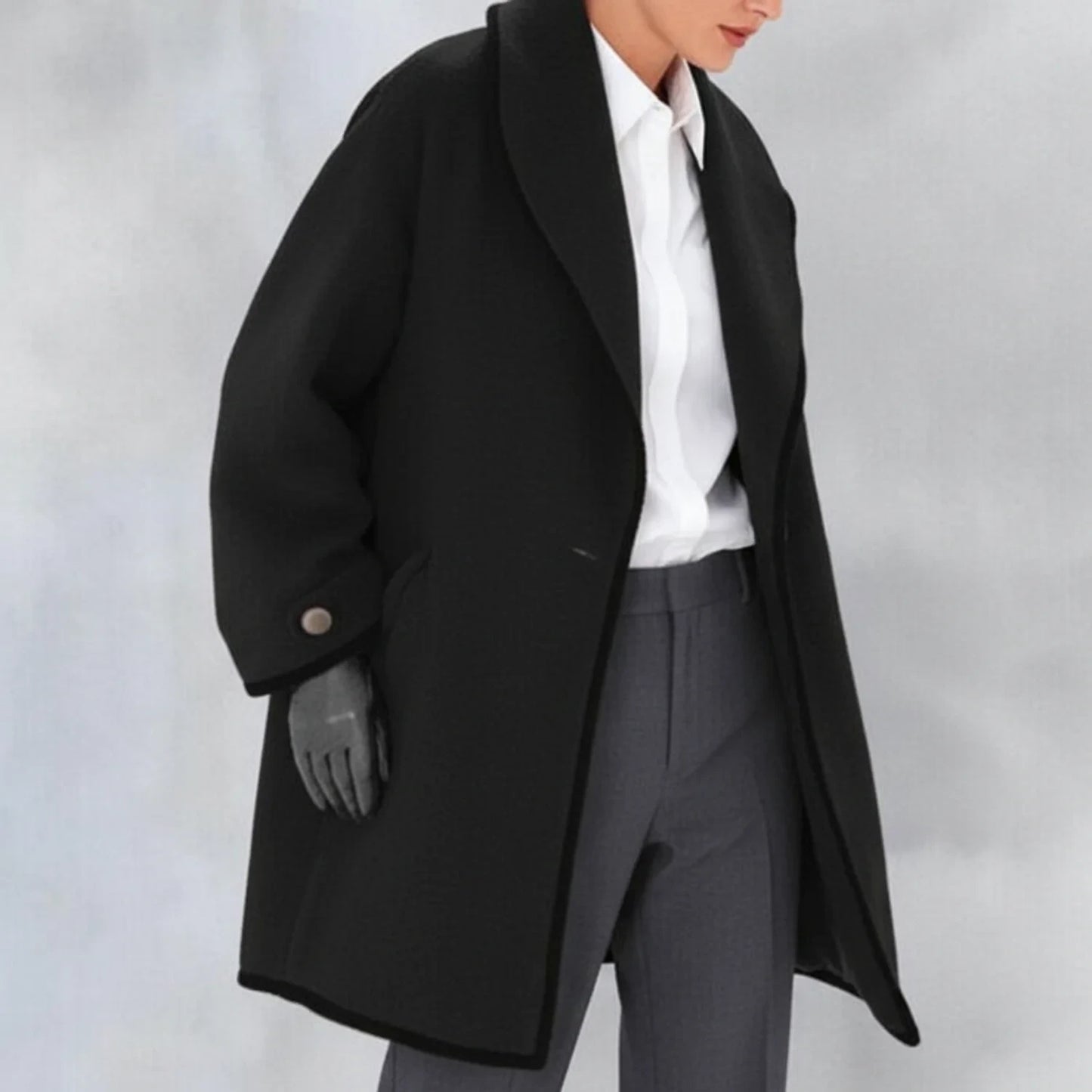Oversized Collar Jacket for Women AI replaced image