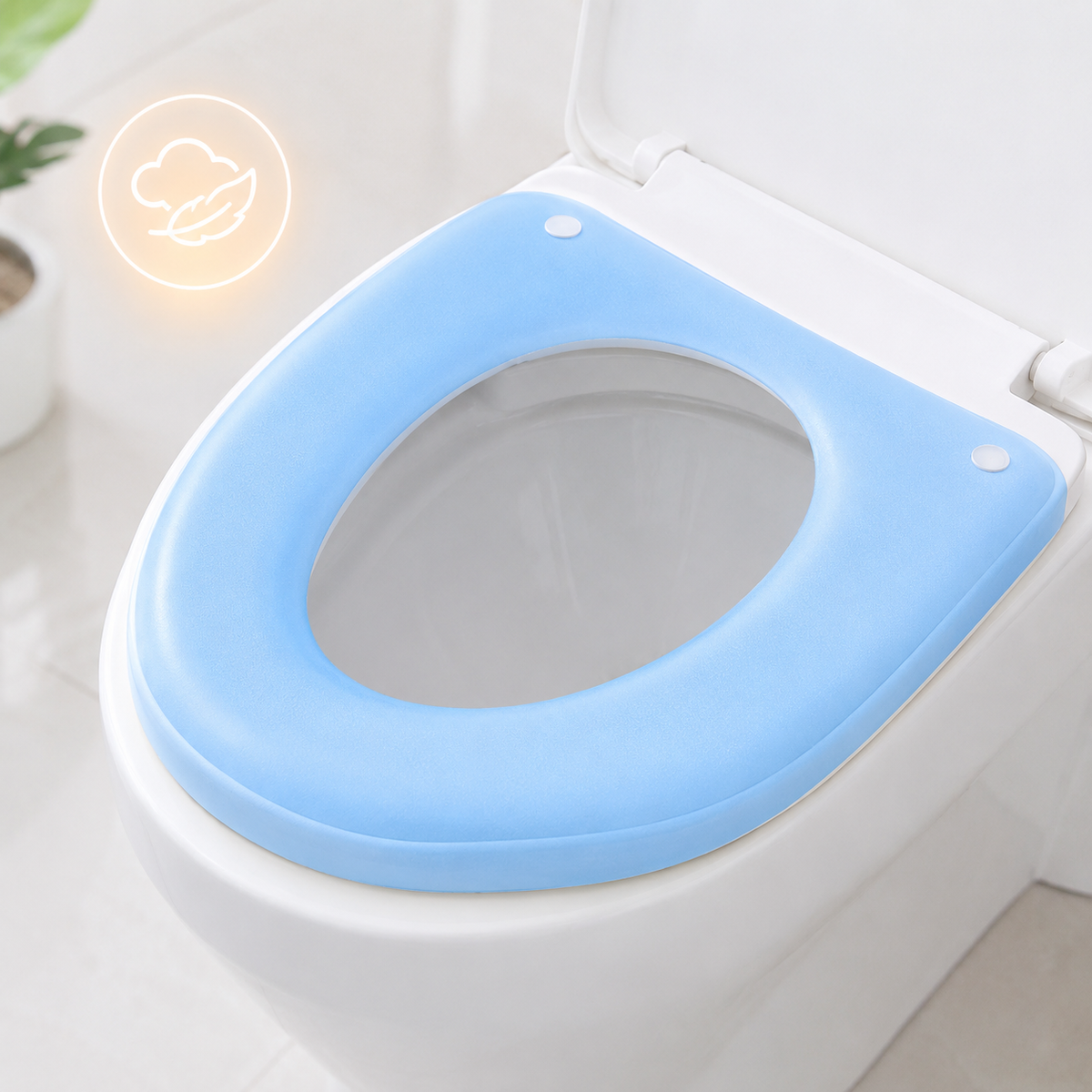 Padded Toilet Seat Reducer with Non-Slip Grips