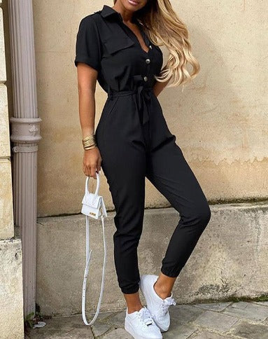 Image of Patricia | Women's Belted Jogger Jumpsuit