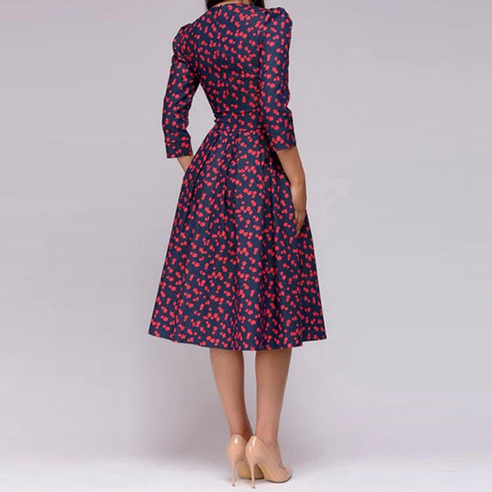 Image of Patricia | Women's Dress with Pockets A-Line Midi Dress