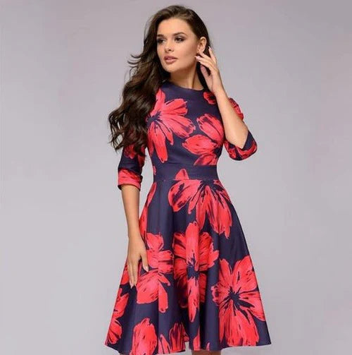 Image of Patricia | Women's Dress with Pockets A-Line Midi Dress