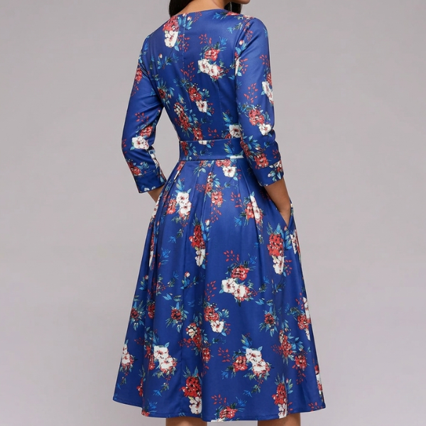 Patricia | Women's Dress with Pockets A-Line Midi Dress - Image 2