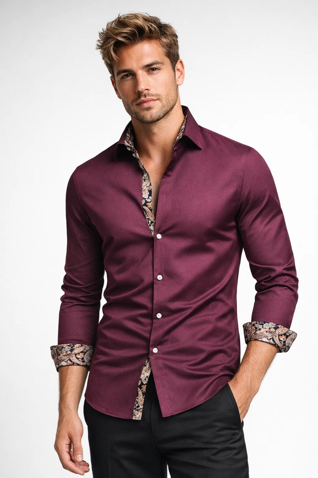 Image of Patrick | Men's Long Sleeve Button-Up Dress Shirt