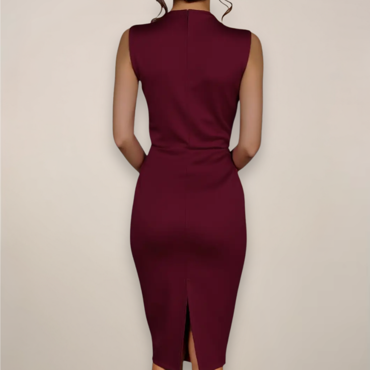 Image of Peggy | Women's Sleeveless Fitted Midi Dress