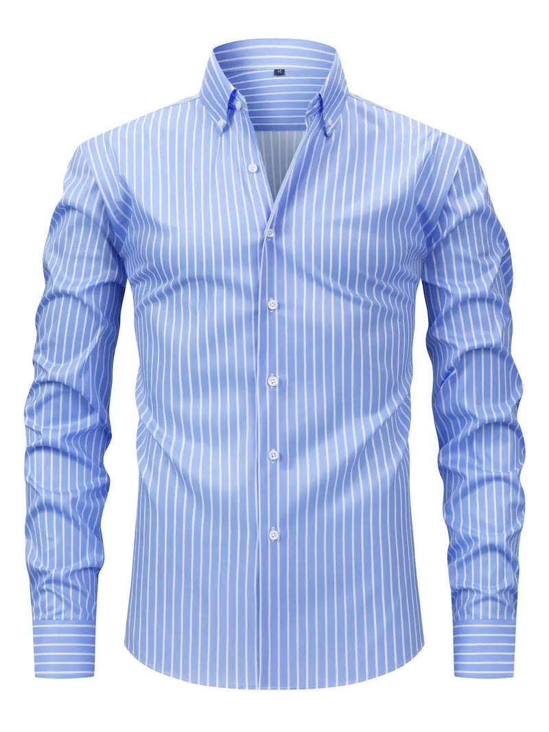 Image of Percy | Men's Striped Button-Down Shirt