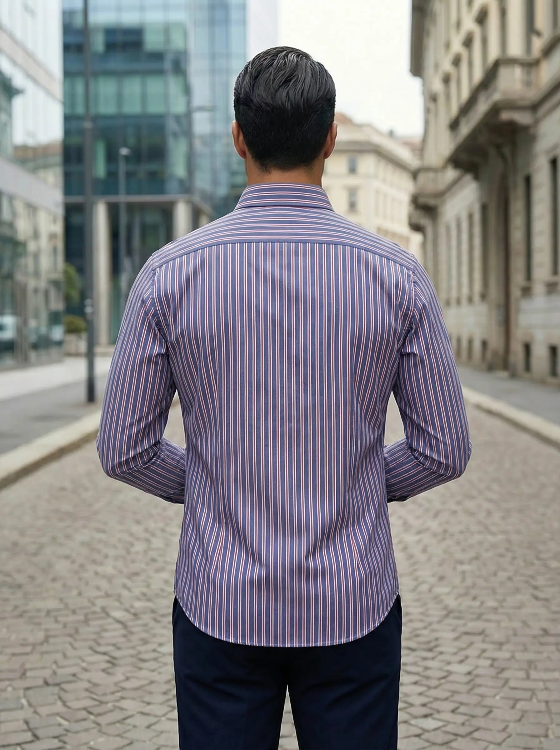Image of Percy | Men's Striped Button-Down Shirt