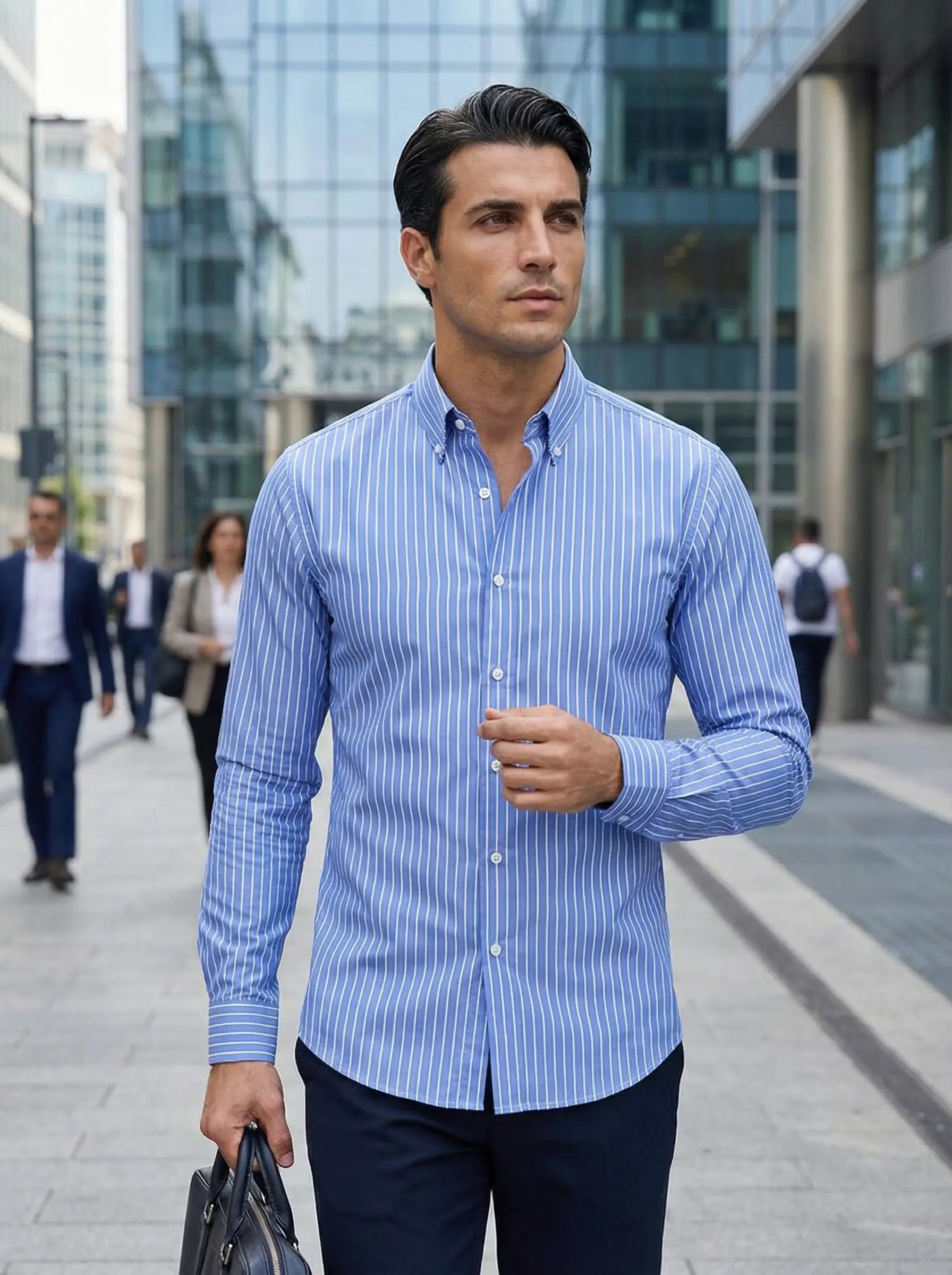 Image of Percy | Men's Striped Button-Down Shirt