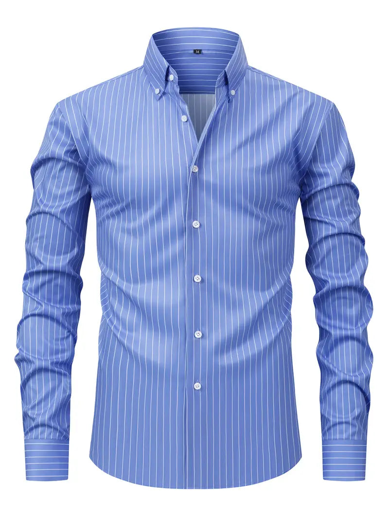 Image of Percy | Men's Striped Button-Down Shirt