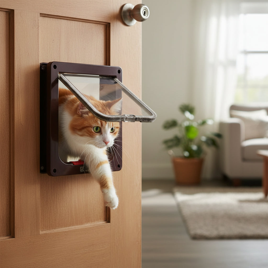 Pet Door for Cats and Dogs with 4-Way Locking System