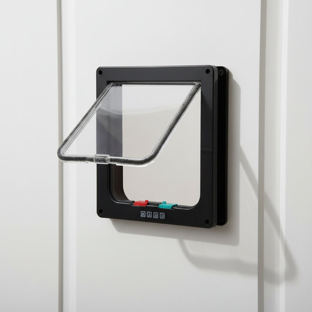 Pet Door for Cats and Dogs with 4-Way Locking System