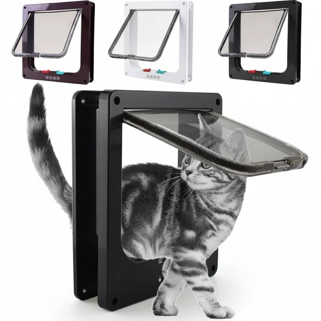 Pet Door for Cats and Dogs with 4-Way Locking System