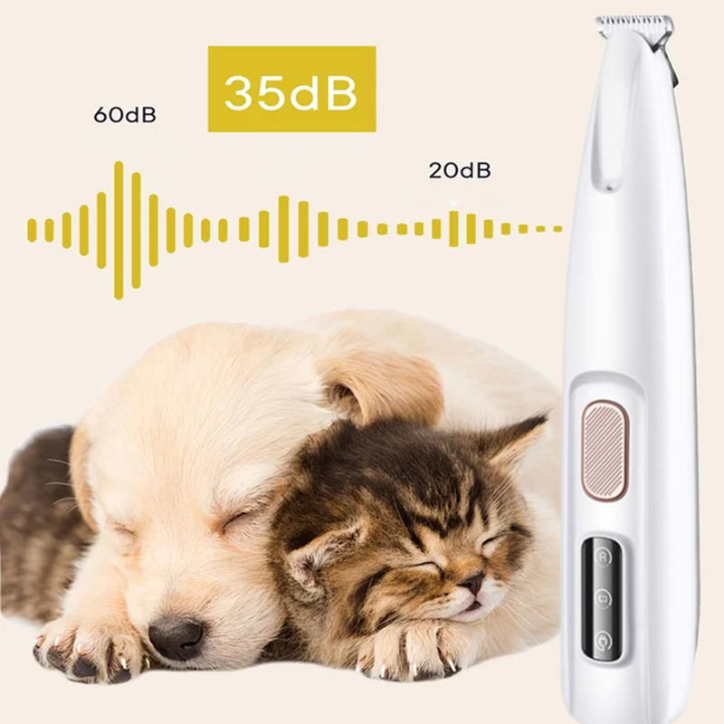 Pet Hair Trimmer | LED Light | Waterproof & Quiet