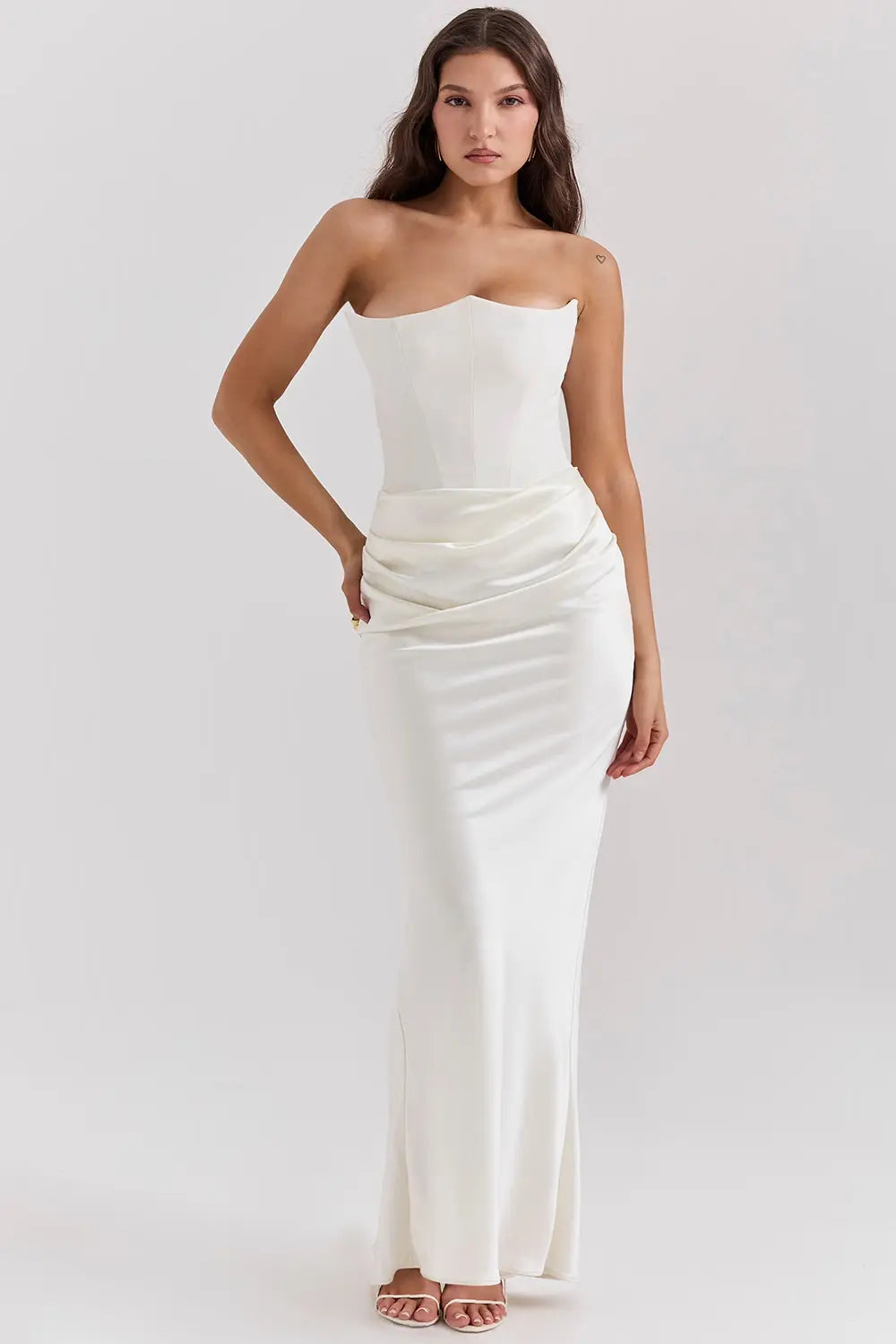 Image of Piper | Women's Strapless Bodycon Midi Dress