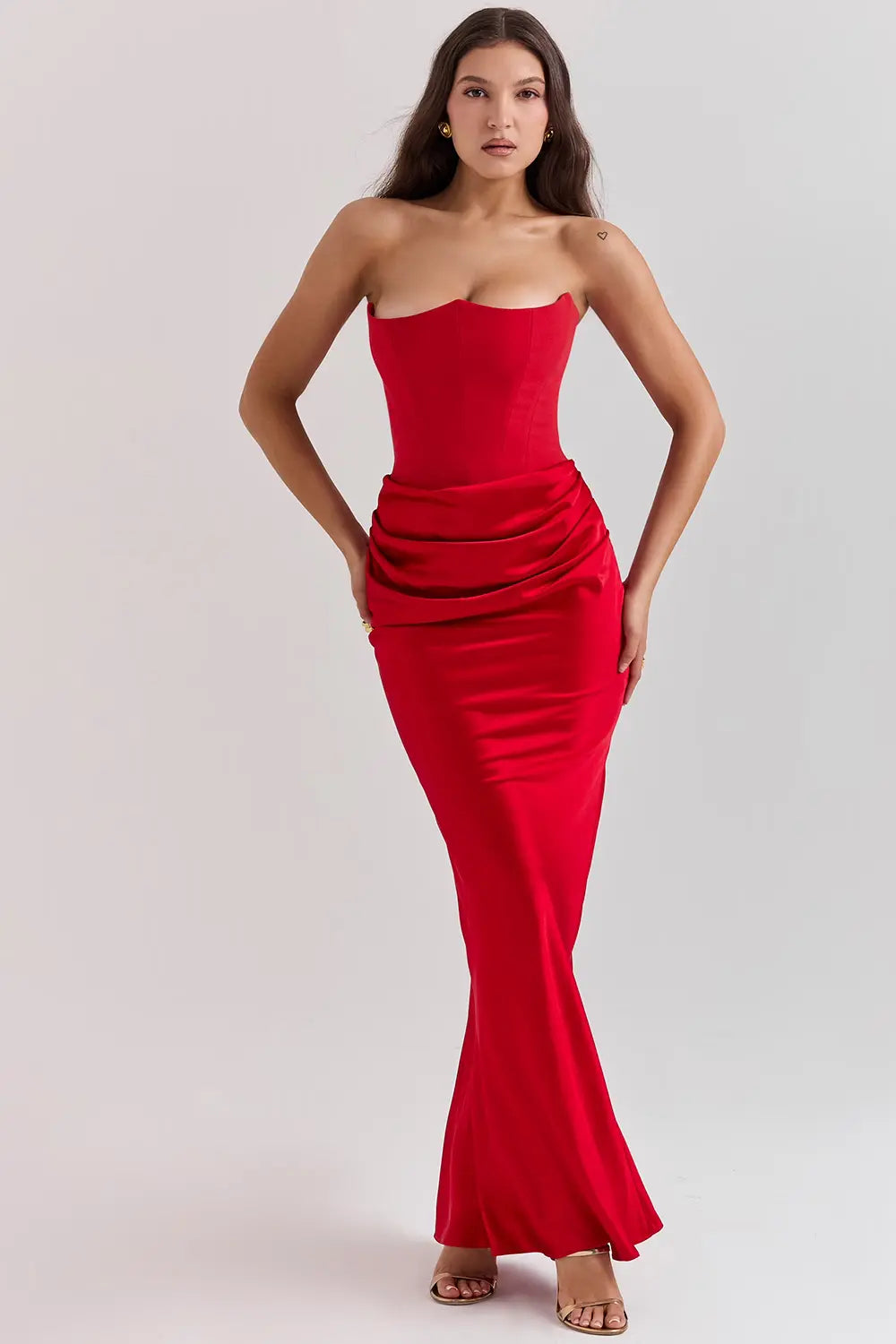Image of Piper | Women's Strapless Bodycon Midi Dress