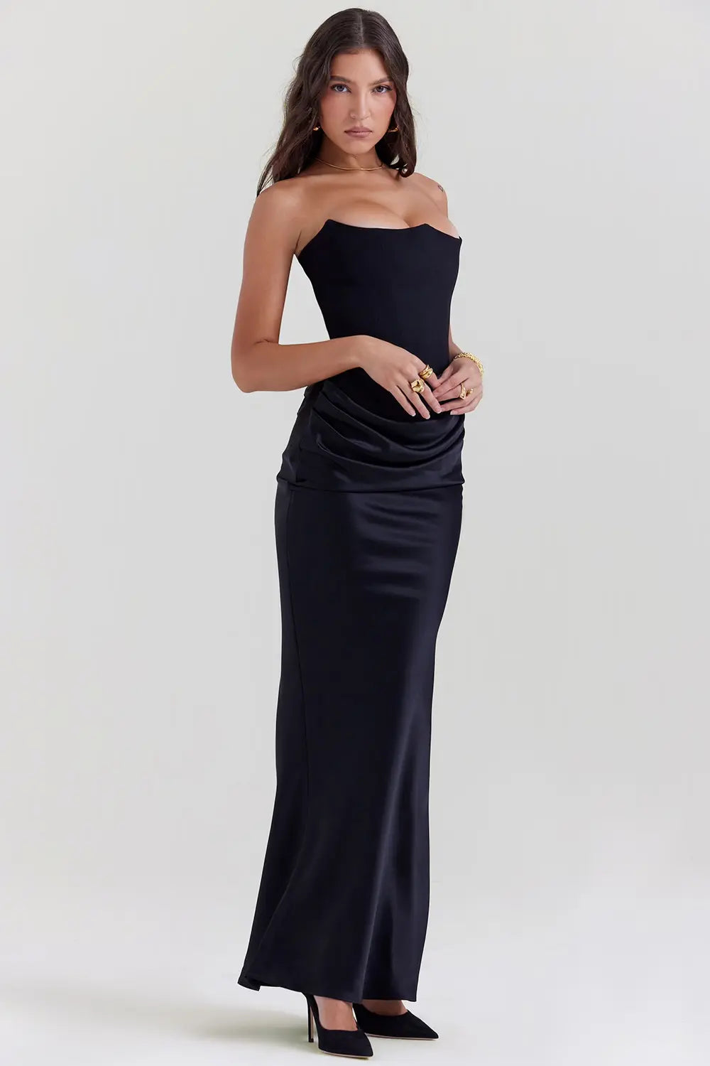 Image of Piper | Women's Strapless Bodycon Midi Dress