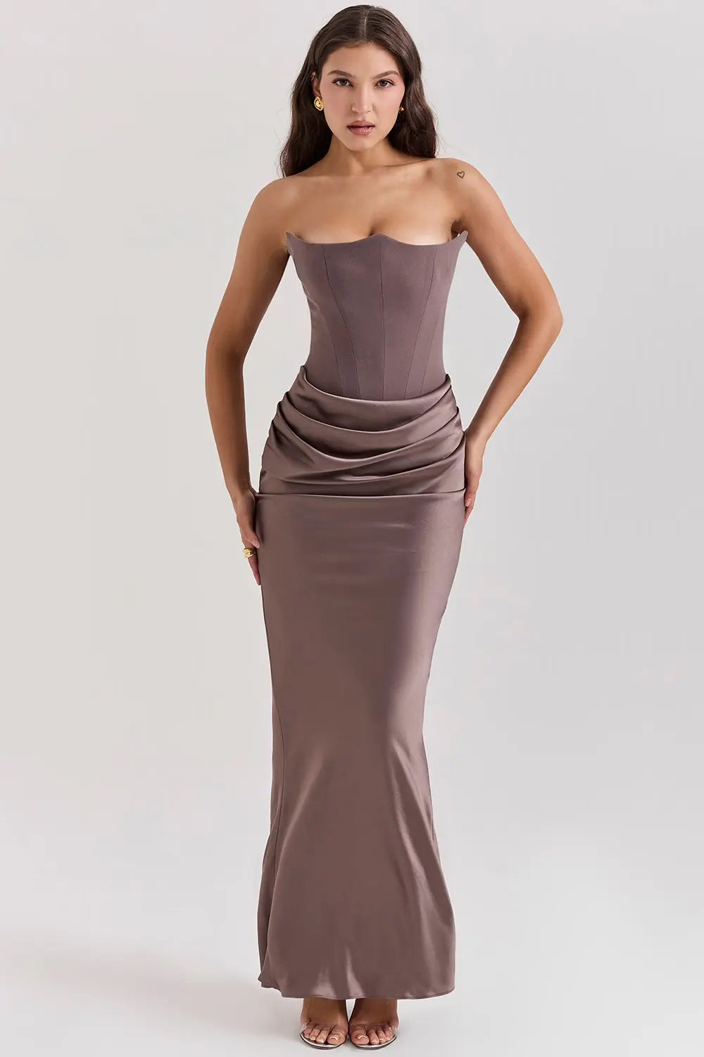 Image of Piper | Women's Strapless Bodycon Midi Dress