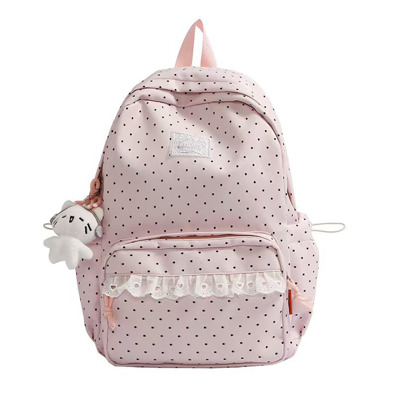 Polka Dot Ruffled Backpack