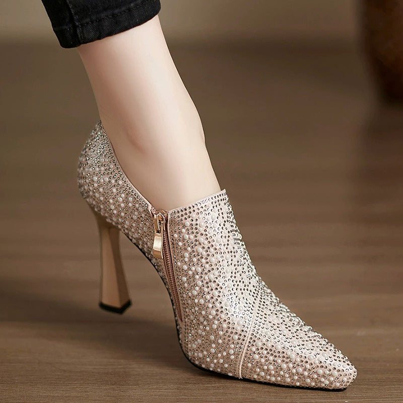 Image of Polly | Women's Embellished Pointed Toe Stiletto Heels