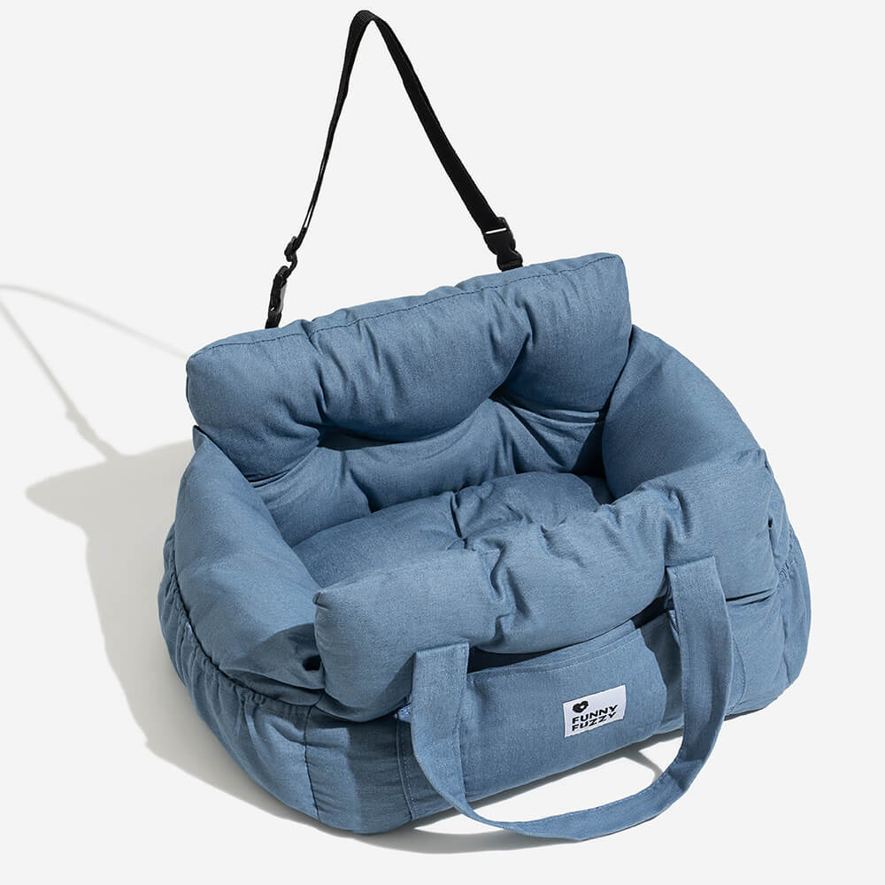 Portable Pet Booster Dog Car Seat Bed with Safety Harness