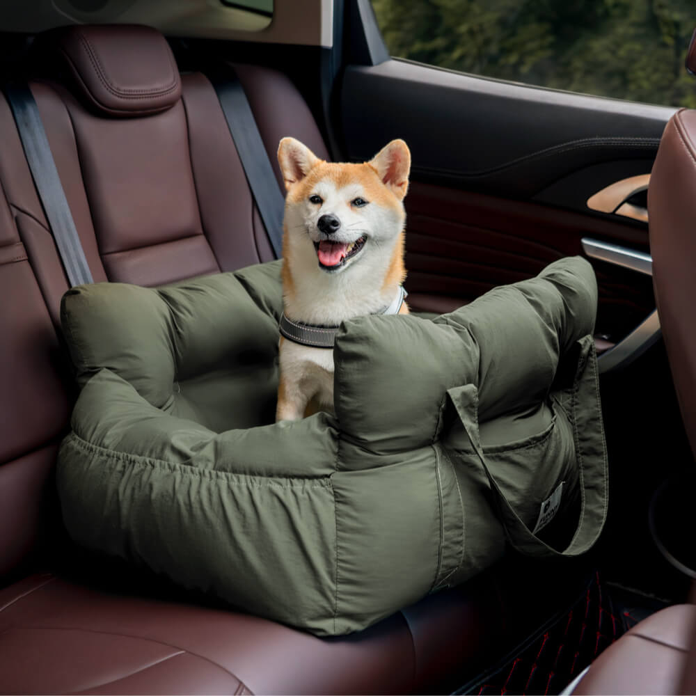 Portable Pet Booster Dog Car Seat Bed with Safety Harness