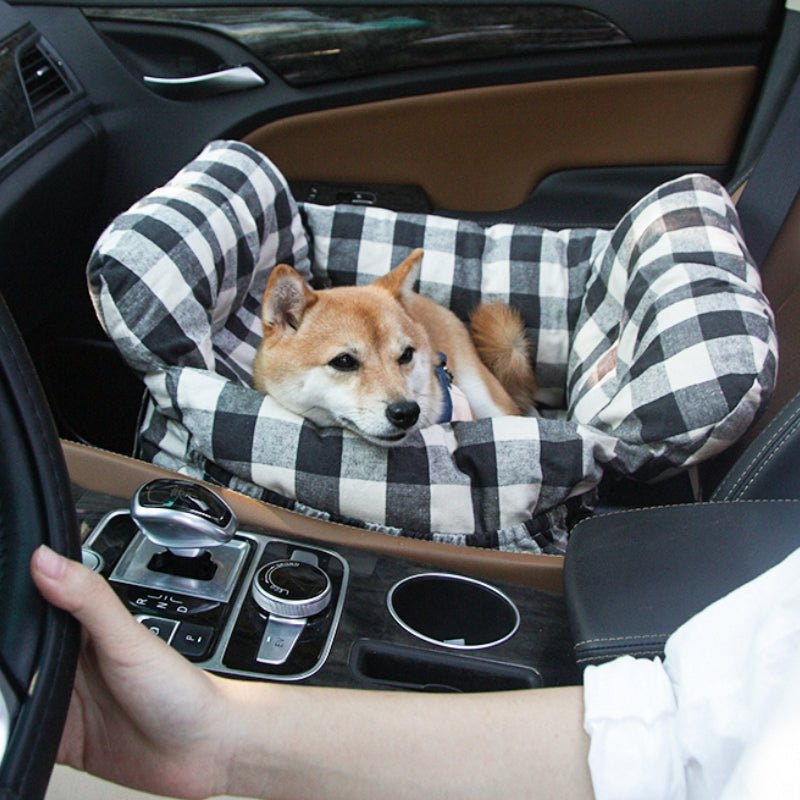 Portable Pet Booster Dog Car Seat Bed with Safety Harness