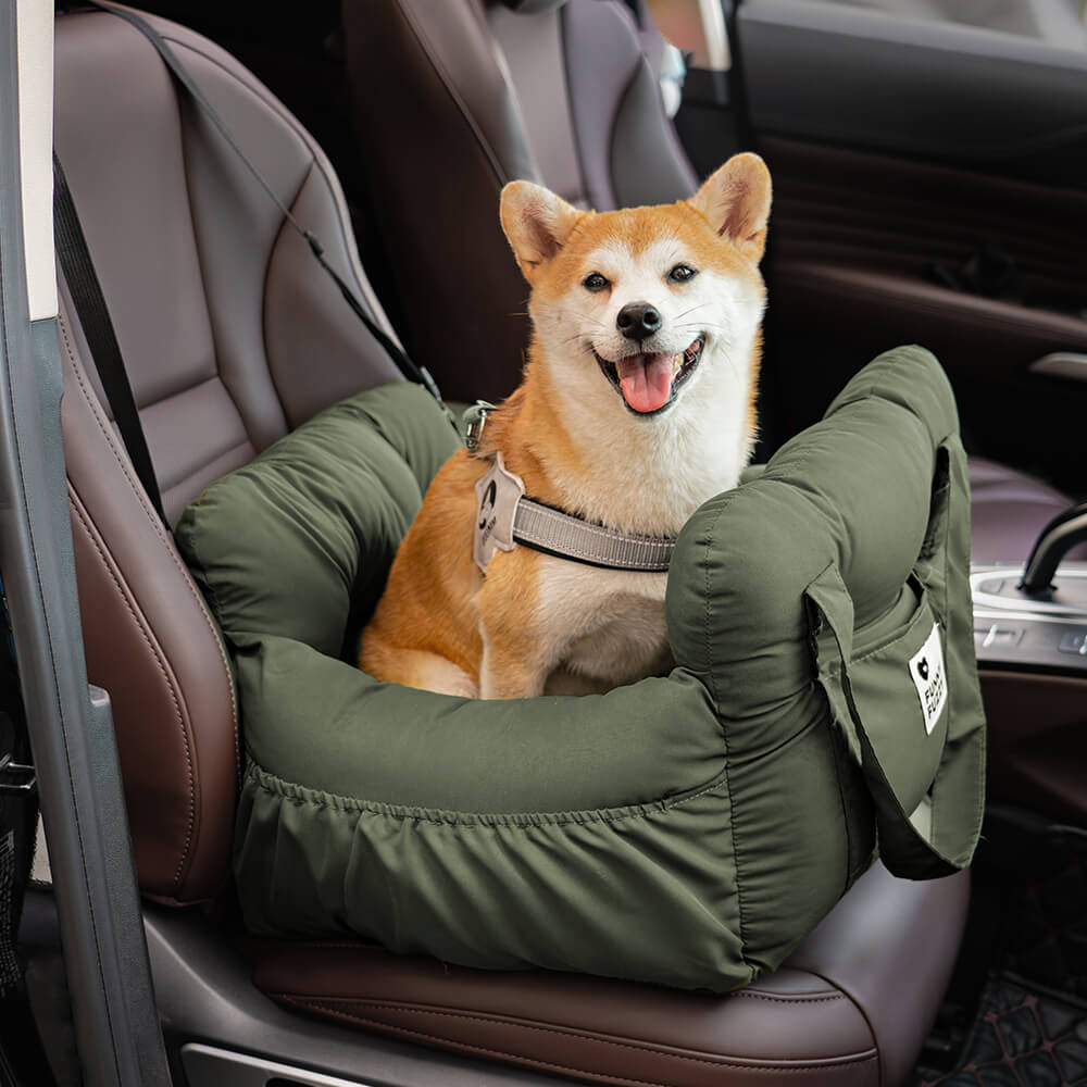 Portable Pet Booster Dog Car Seat Bed with Safety Harness