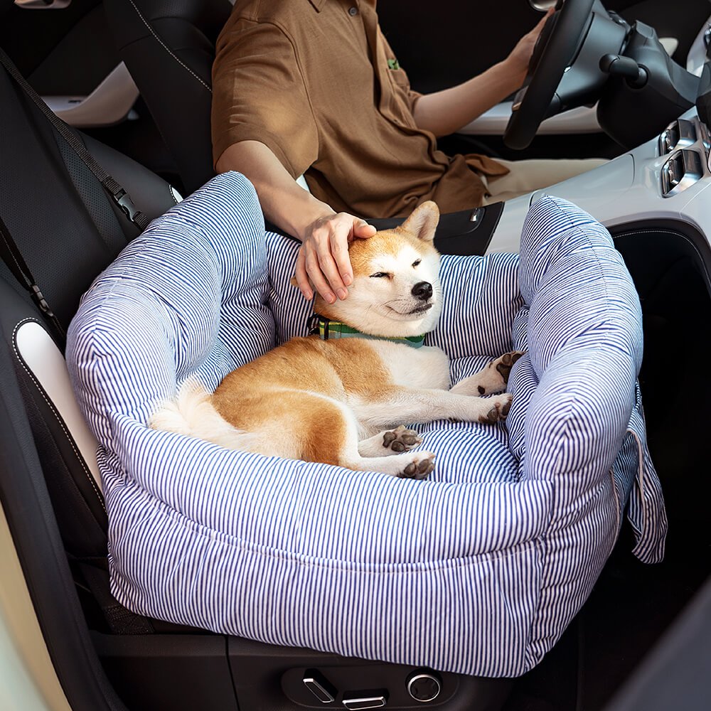 Portable Pet Booster Dog Car Seat Bed with Safety Harness