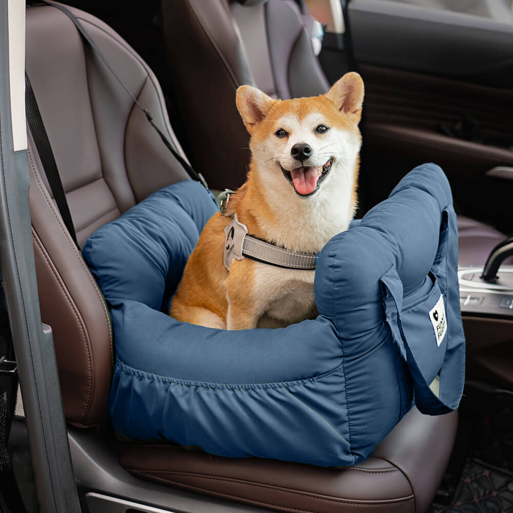 Portable Pet Booster Dog Car Seat Bed with Safety Harness