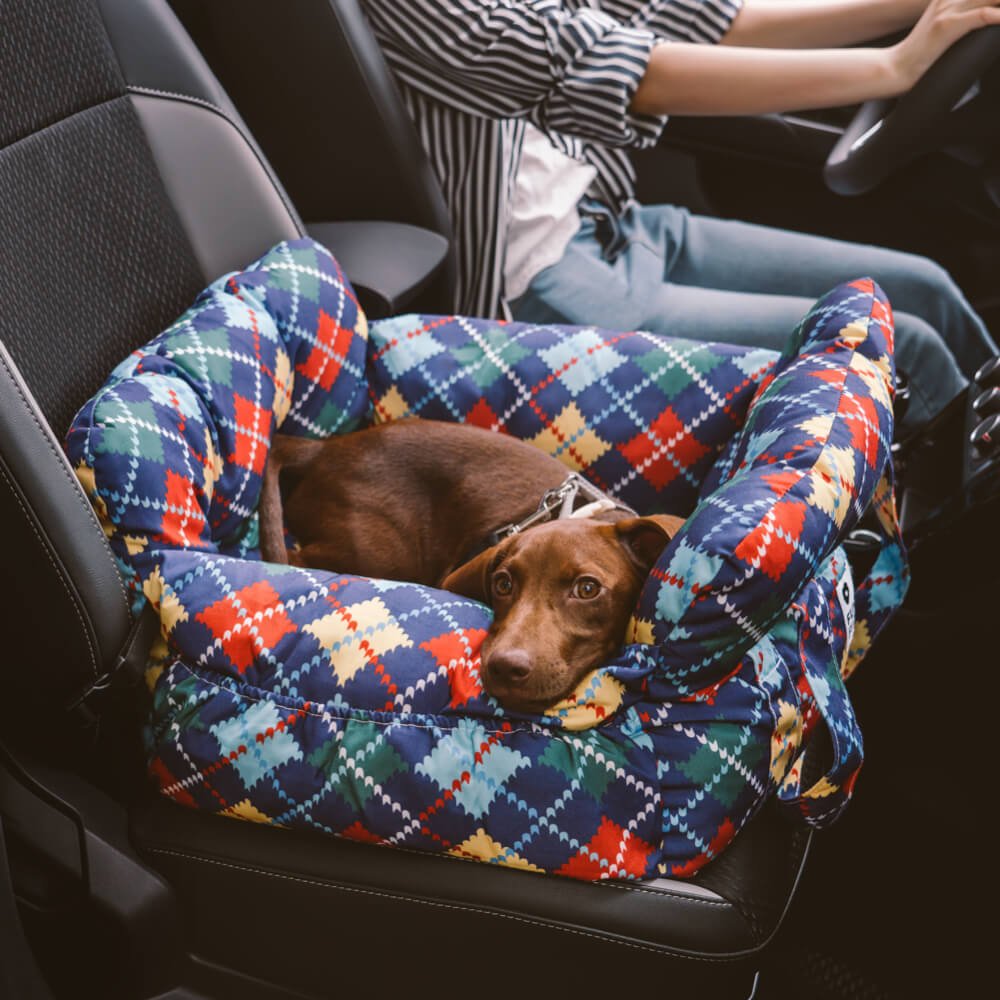 Portable Pet Booster Dog Car Seat Bed with Safety Harness