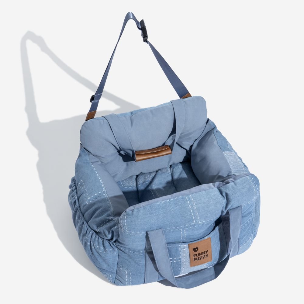 Portable Pet Booster Dog Car Seat Bed with Safety Harness