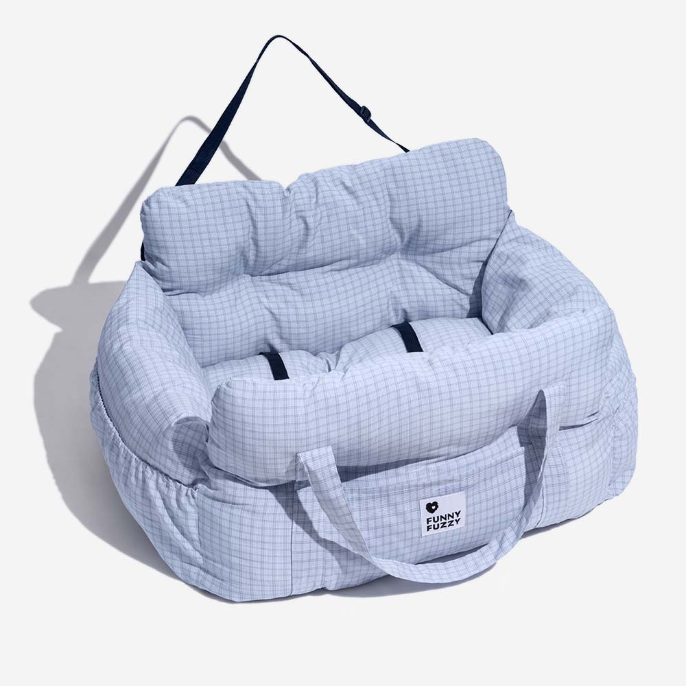 Portable Pet Booster Dog Car Seat Bed with Safety Harness