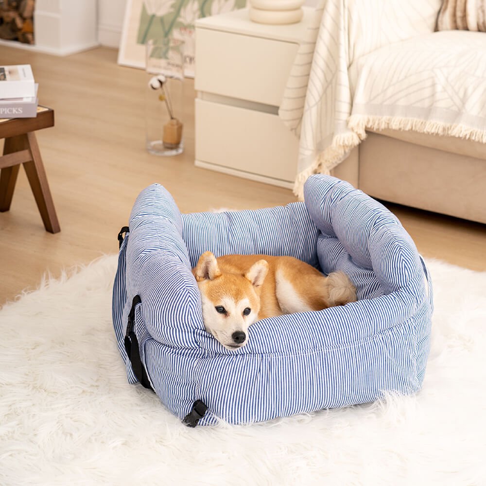 Portable Pet Booster Dog Car Seat Bed with Safety Harness