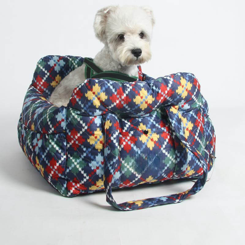 Portable Pet Booster Dog Car Seat Bed with Safety Harness