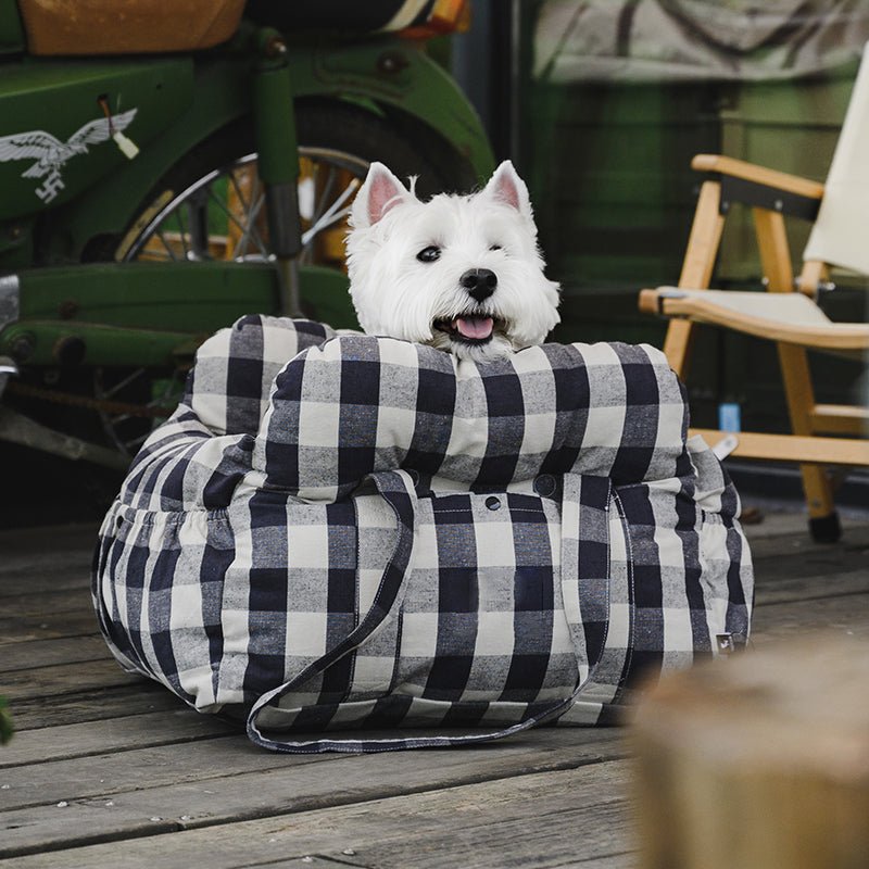 Portable Pet Booster Dog Car Seat Bed with Safety Harness