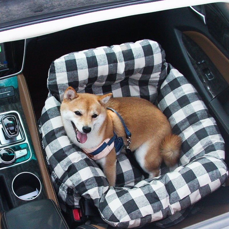 Portable Pet Booster Dog Car Seat Bed with Safety Harness