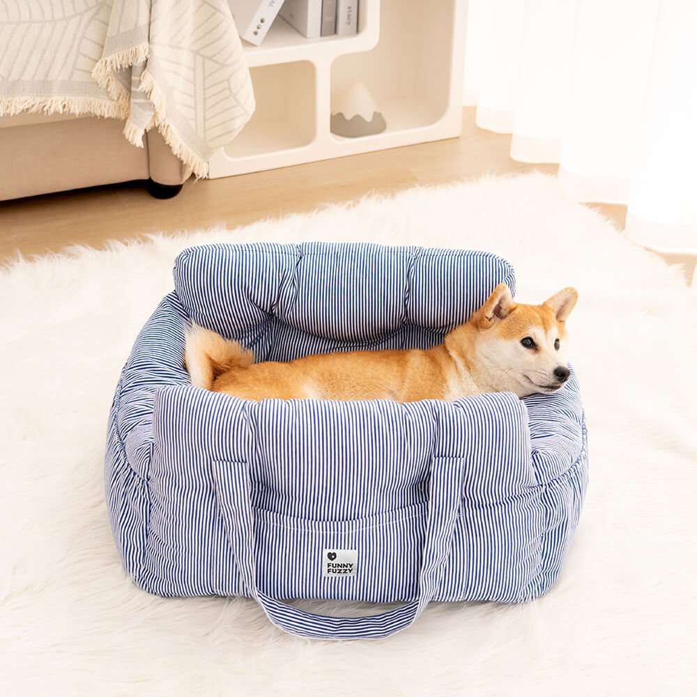 Portable Pet Booster Dog Car Seat Bed with Safety Harness