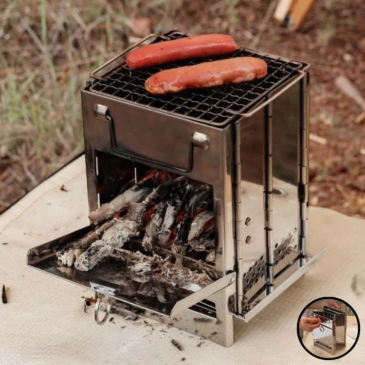 Portable Wood Burning Camping Stove for Outdoor Cooking