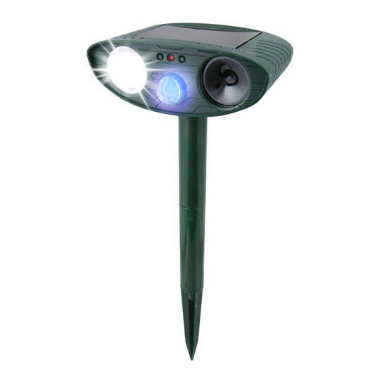 Powered Ultrasonic Rabbit Repeller with Flashing Light
