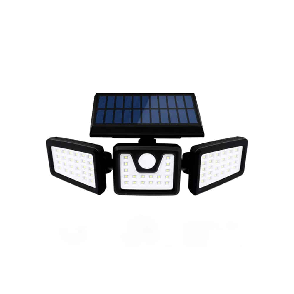 Powerful Solar LED Motion Sensor Flood Light with 3 Spotlights